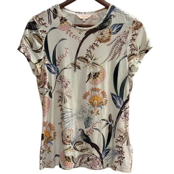 Ted Baker Jerikko Decadence Print Fitted Top Size 2 - Picture 3 of 10